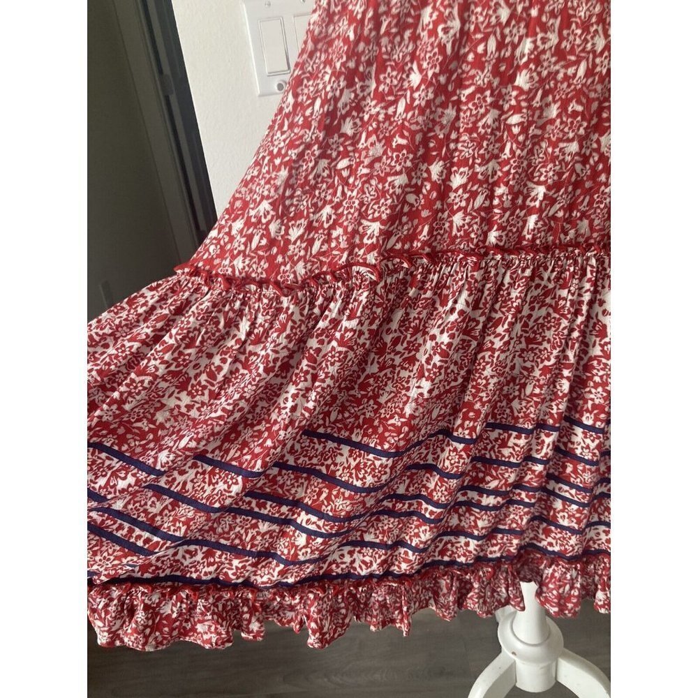 Knox Rose Medium Peasant Sundance Cottage Core Dress Floral Red Multicolor New - Picture 6 of 8